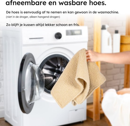 Coussin chauffant - 3 niveaux de chaleur - Coussin chauffant rechargeable - 10k mAh Powerbank - Sans fil - Coussin chauffant - 45x60 - Teddy Beige - Saaf Comfort