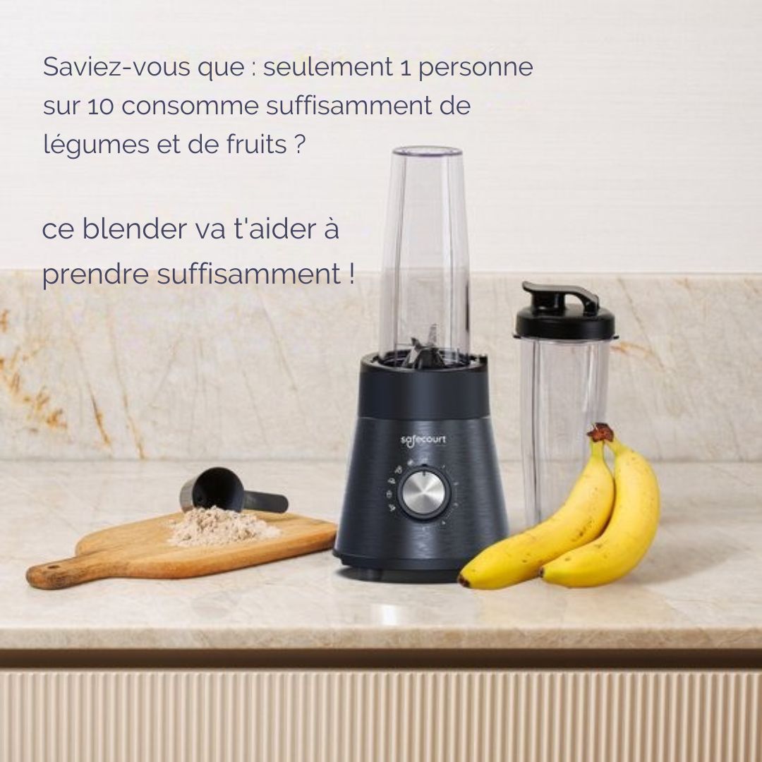 Blender Safecourt Kitchen - 5 programmes automatiques - Smoothie - 1300 watts - Noir