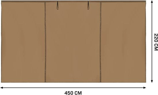 Ensemble de parois latérales VONROC - 3 x 4,5 m - Pour tente de réception Premium PT502XX - Imperméable - Protection UV 50+ - Beige