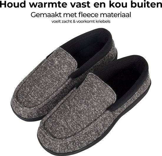 Chaussons Hommes - Chaussons - Taille 42/43 - Gris - Antidérapant - Comfeet