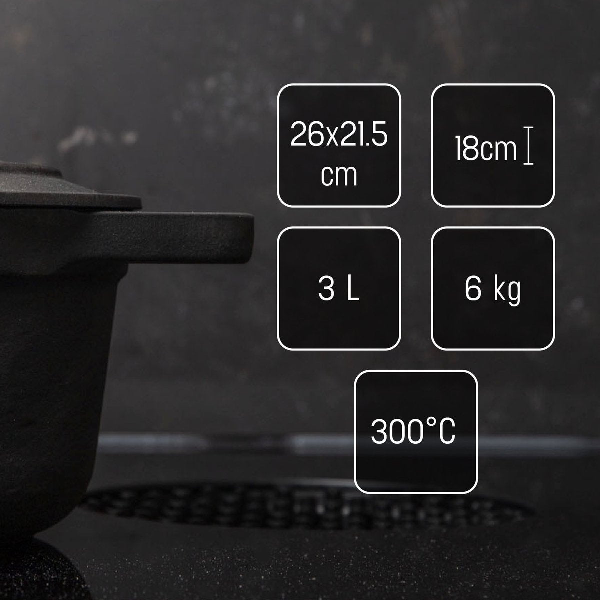 Mijoteuse Cocotte en fonte Daumonet - Marmite Faitout - Avec couvercle - Ø 29 cm - 3 litres - 100% sans PFAS & PFOA - Émail - Adapté à toutes les sources de chaleur - Électrique - Gaz - Halogène - Induction - Céramique - Lave-vaisselle - DAU-CIC-BLACK-2