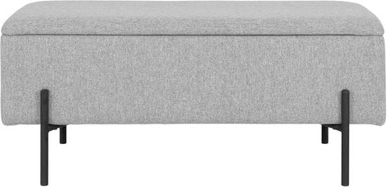 Banc Watford avec rangement gris clair, noir