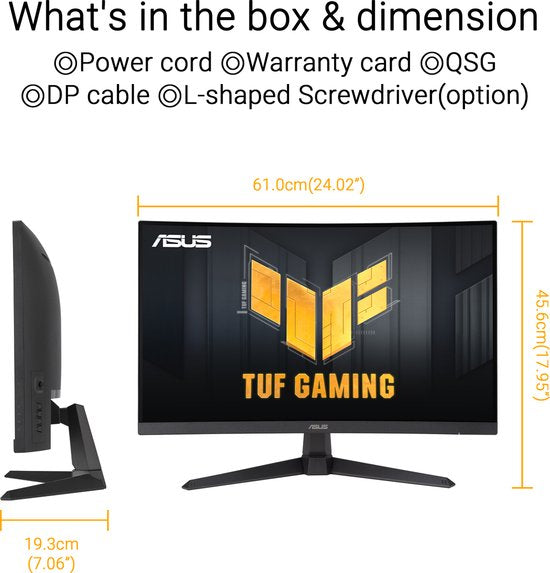ASUS TUF Gaming VG27VQM1B - Écran de jeu incurvé FHD - 280 Hz - FreeSync Premium - 27 pouces