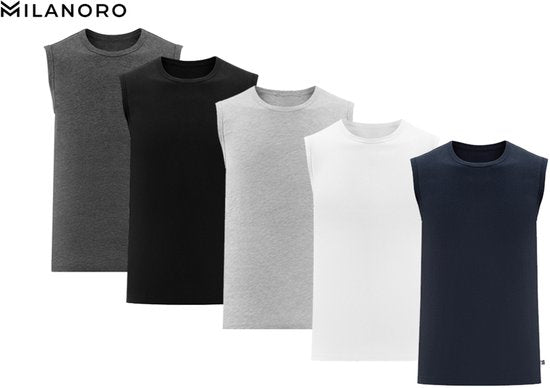 Milanoro - M - T-shirt sans manches - Gris clair
