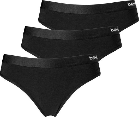 Apollo Ladies Thong Black Bamboo 3-pack - Size XL