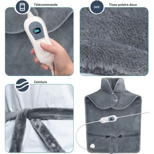 Oreiller chauffant - Lifeproducts - Oreiller électrique avec 9 niveaux de chaleur - Tapis chauffant électrique - Chauffe le cou, les épaules et le bas du dos - 100W