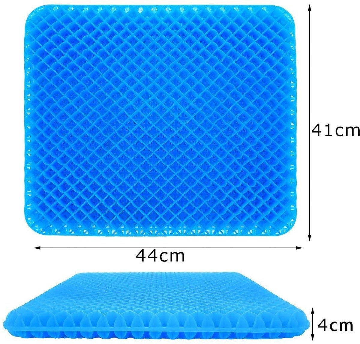 Fuegobird Gel Pillow - Coussin ergonomique - Coussin de siège orthopédique - Structure alvéolaire double couche - Avec housse de coussin - Bleu