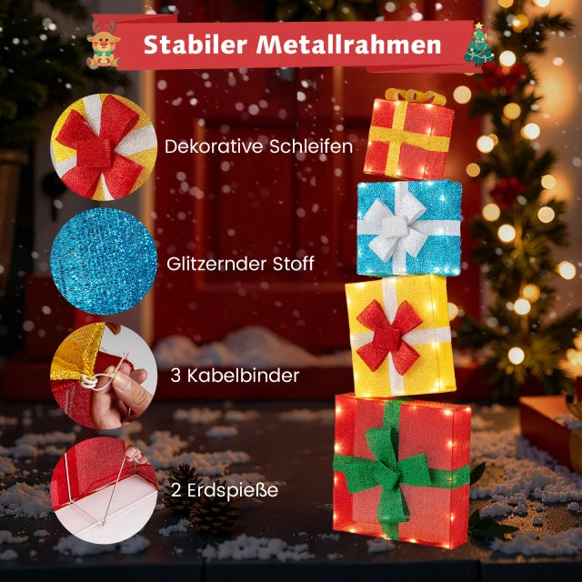 Coffret de Noël Coast - illuminé - 48LED - empilé - jardin - Noël - multicolore
