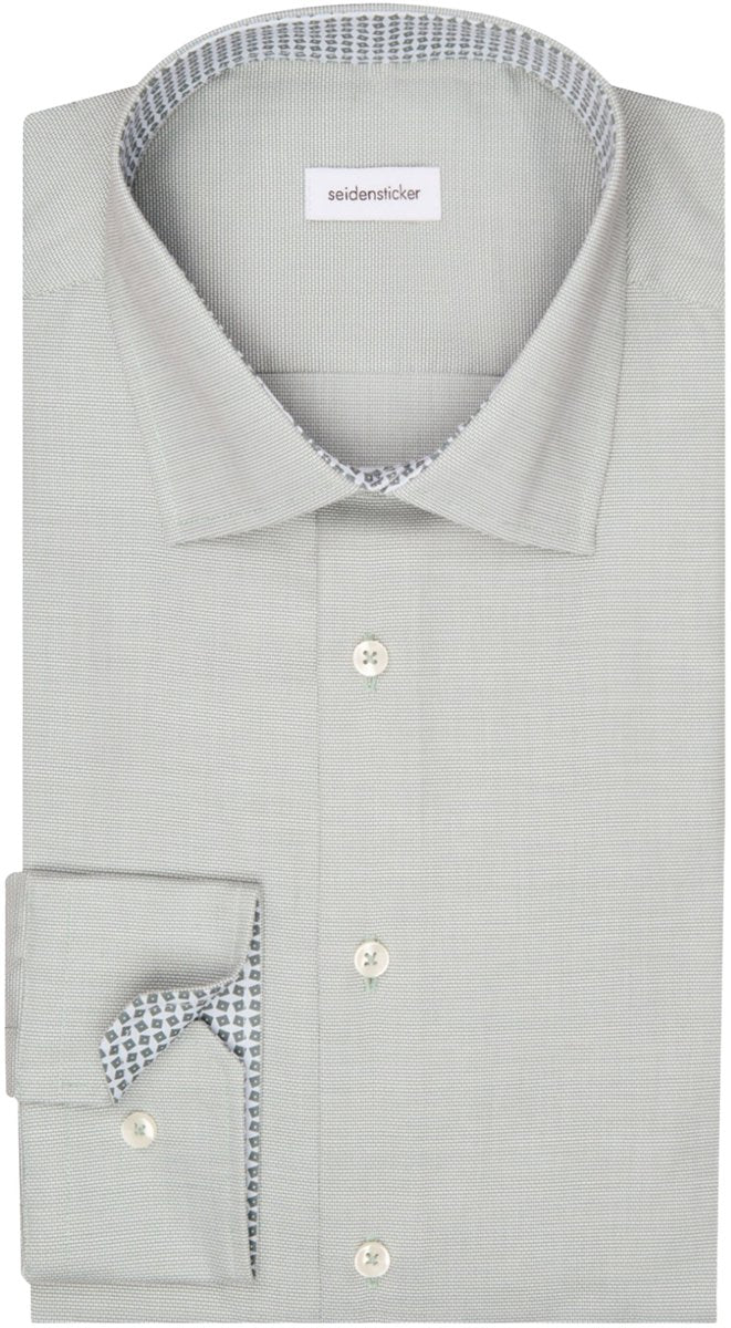 Seidensticker Chemise Hommes Long Arm Shaped Fit Kent Collar Green - Taille 44