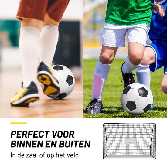 Dunlop Football Goal - But de football 300 x 205 x 120 cm - But de football grand format - Jouets d'extérieur pour enfants et adultes - Montage rapide - But d'entraînement de football - Métal - Noir