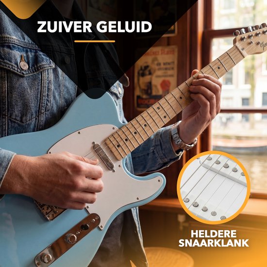 Guitare électrique Finesse avec ampli - avec cours vidéo - TE Guitare - Adultes - Enfants - Bleu