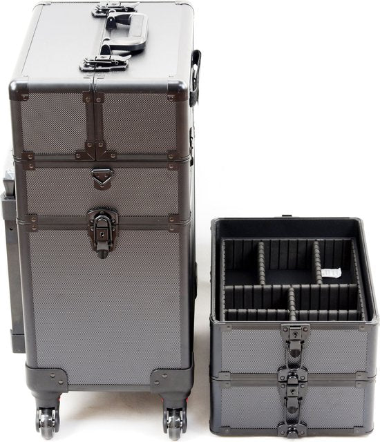 valise de maquillage valise de coiffure valise de beauté 4 en 1 noir