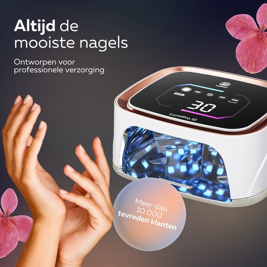 Beeperfect® Lampe UV Gel Nails - Lampe à ongles - Lampe à ongles UV Led - Séchoir à ongles - Sans fil - Intérieur réfléchissant - Or rose