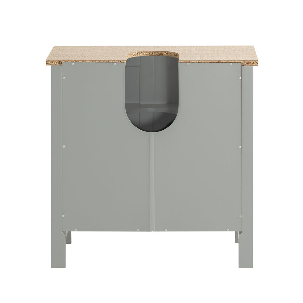 SoBuy® BZR69-HG Meuble bas pour évier - Etagère et 2 portes - 60x30x60 cm - Gris