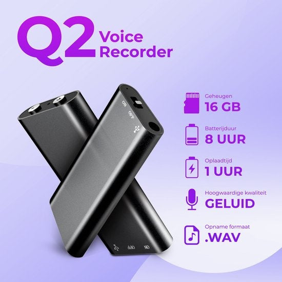 Garpex® Dispositif d'écoute USB - Enregistrement d'écoute - Enregistreur d'espionnage - Dictaphone - Voix - Grande capacité de stockage - 16GB