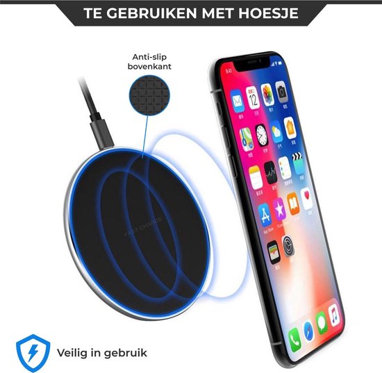 The Life Style Goods - Chargeur sans fil 10W - Câble inclus - Chargeur sans fil - Chargeur rapide - iPhone et Samsung