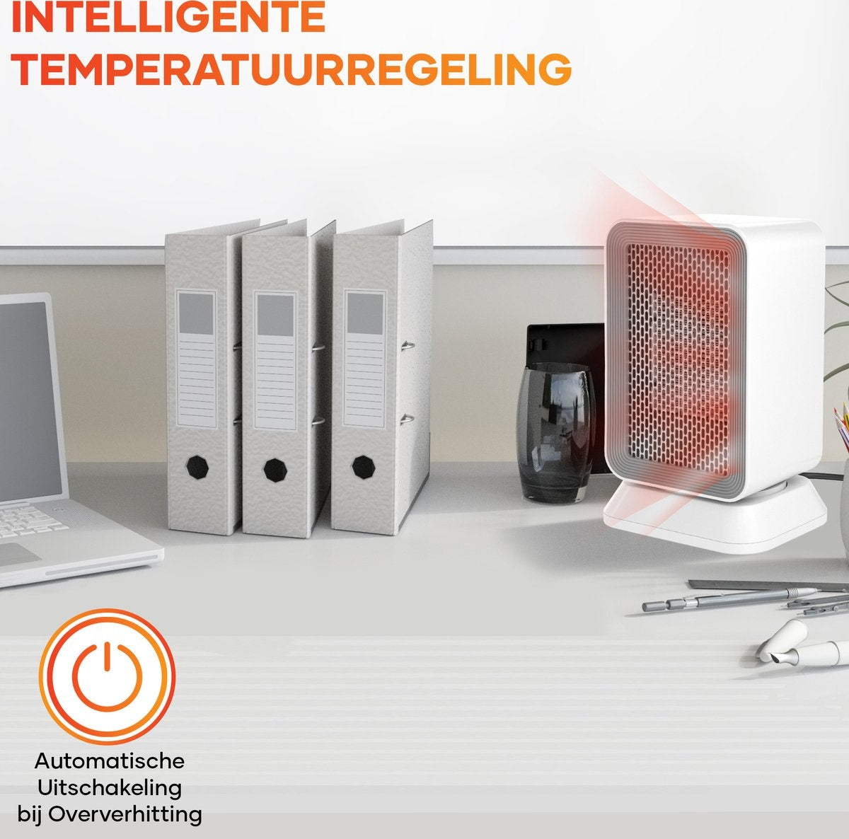 MATTI® - Réchaud à ventilateur - Réchaud électrique - Réchaud en céramique - Fonction oscillation et minuterie 1000W