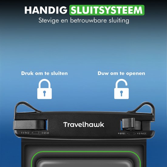 Travelhawk Waterproof Phone Cases - Drybag Set of 2 - Underwater Case - Waterproof phone pouch - Convient à tous les Smartphones - Egalement pour passeport et cartes de débit - Transparent - Eau - Vacances - Natation - Téléphone - Waterproof