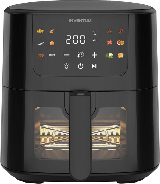 Friteuse à air chaud Inventum GF502HLDB - 5 L - Fenêtre de visualisation - 11 programmes - 70-200 °C - Jusqu'à 5 personnes - Noir - Coupe du monde