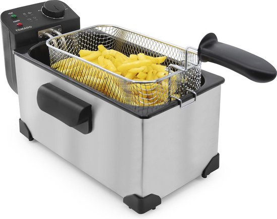 Tomado TDF3001S - Friteuse - Capacité 3 litres - 2200 watts - Friteuse zone froide - Acier inoxydable