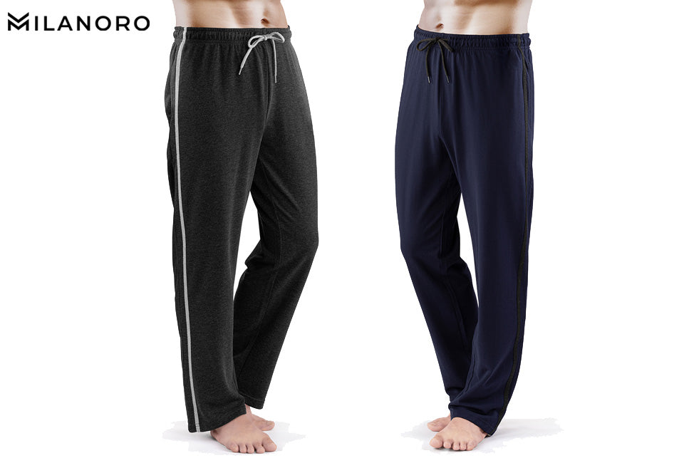 Milanoro 2pk Loungewear pantalon long Navy - Dark Grey L