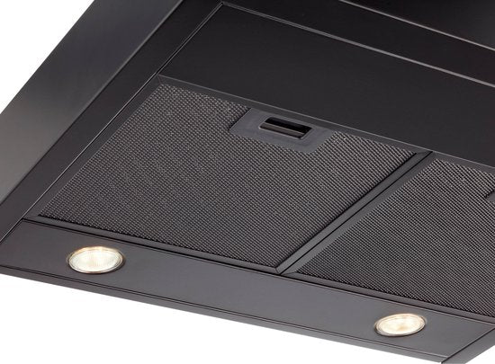 Hotte encastrable Inventum AKO6015ZWA 60 cm - Débit d'aspiration 350 m³/h - Convient aux grandes cuisines - 3 vitesses - Spots LED - Évacuation vers l'extérieur et recirculation - Noir