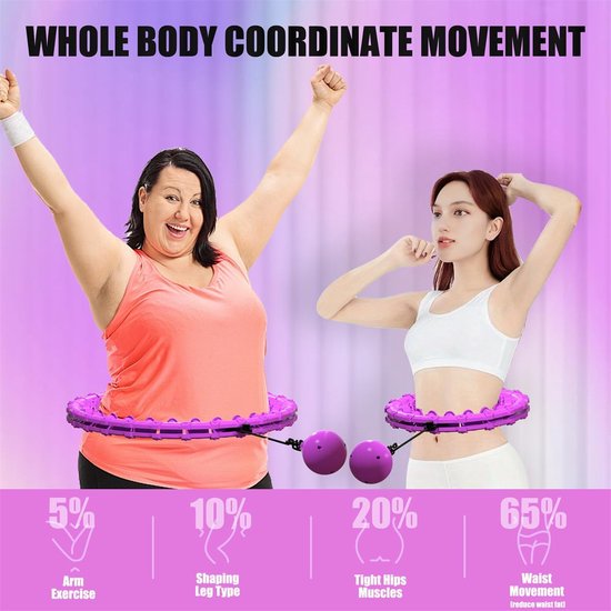 Hula Hoop Fitness - Hula Hoop avec poids - Hula Hoop Fitness - Hula Hoop Sport - Hula Hoop