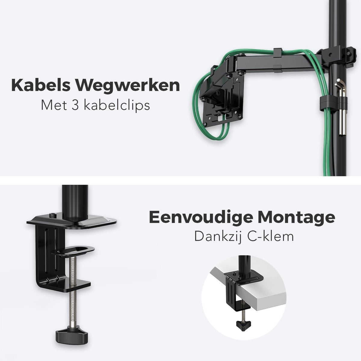 Auronic Monitor Arm - 1 écran - 13 à 32 pouces - réglable - acier - noir
