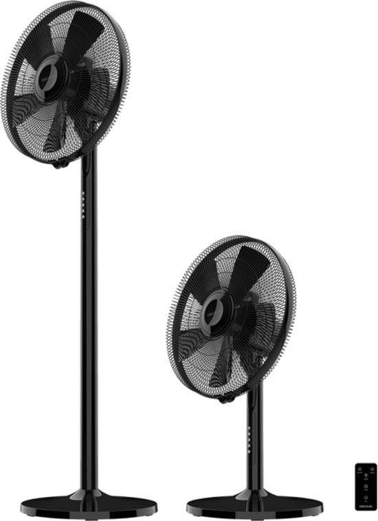 Cecotec 05875, Ventilateur domestique avec pales, Noir, Sol, Table, 60°, Boutons, 7 heures