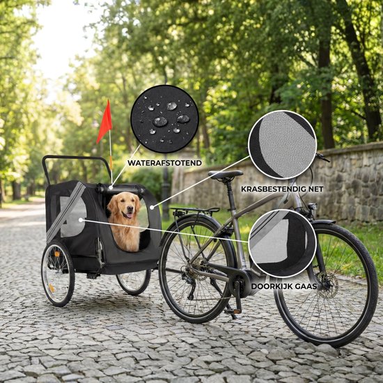 Outbee Remorque vélo pour chien - Remorque vélo pour chien pliable - Remorque pour chien - 2 en 1 Remorque vélo pour chien - Buggy pour chien - Max 35kg
