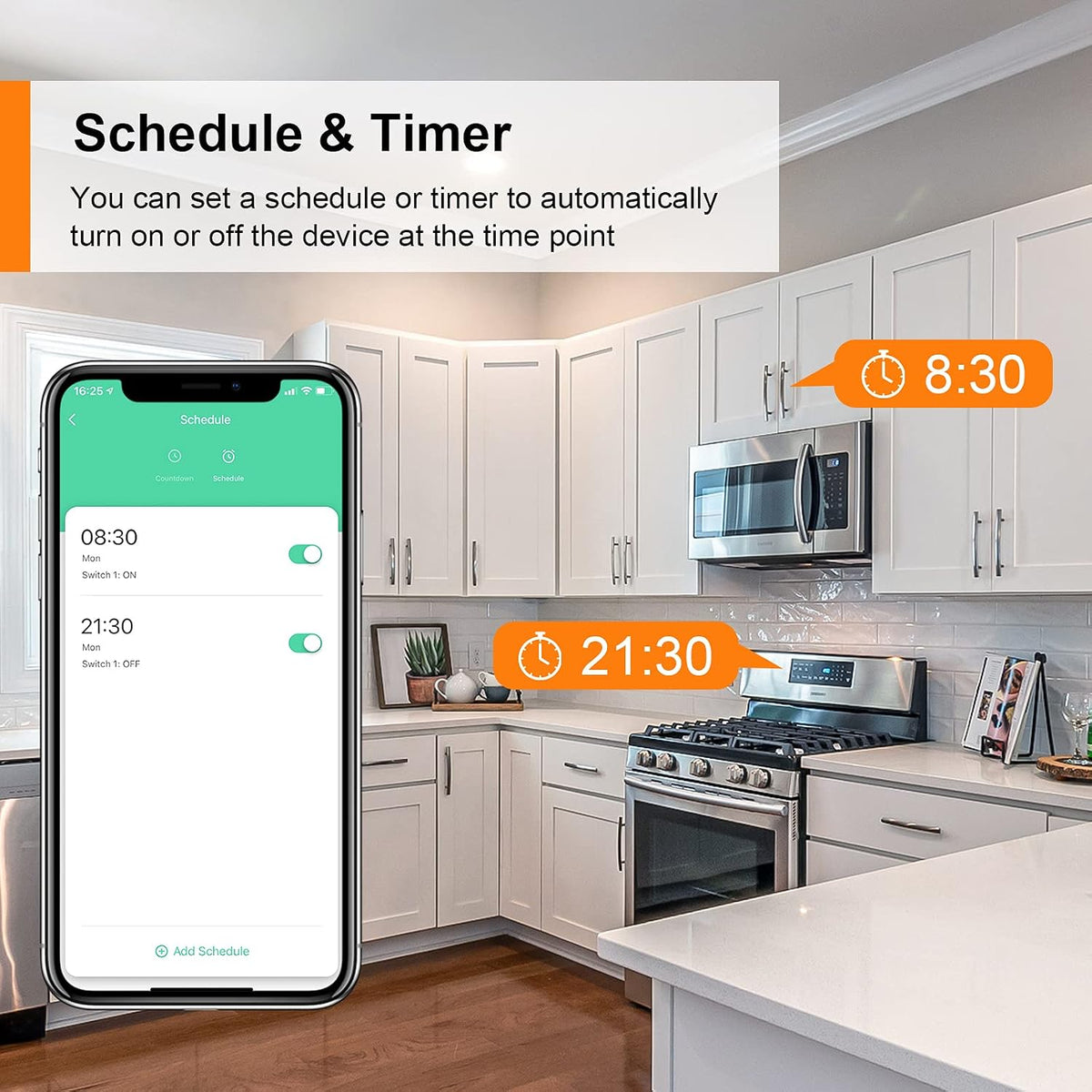 Prises intelligentes Antela avec compteur de consommation d'énergie, lot de 2 – Wi-Fi et commande vocale – Blanc – ABS ignifuge