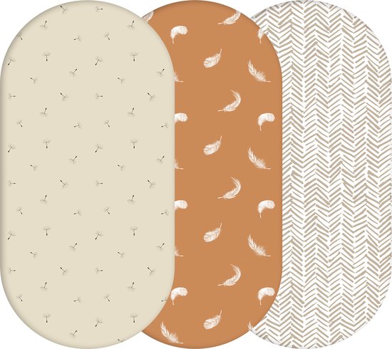 Yunioo® Drap berceau universel │ Drap-housse bébé pour landau, panier à langer et panier mosaïque │ Housse de matelas à langer │ Cadeau de maternité baby shower │ 3-pack │40x80 cm élastiqué