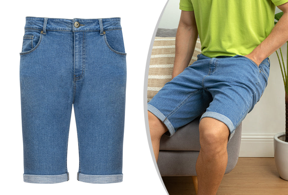 Milanoro - L - Short en jean - Homme - Bleu clair
