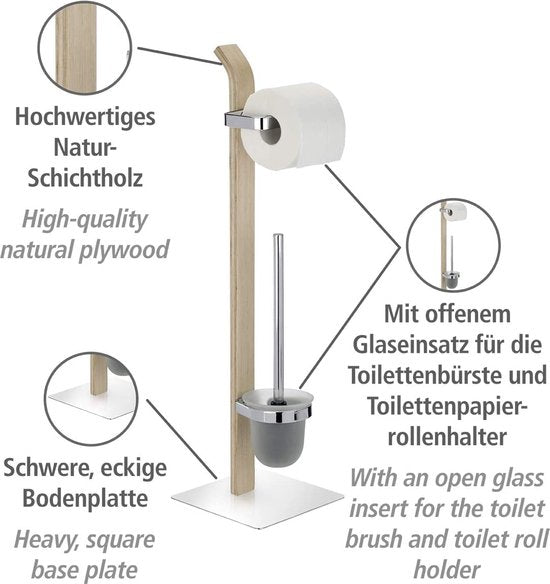 Ensemble de WC sur pied Samona Nature, porte-brosse de WC