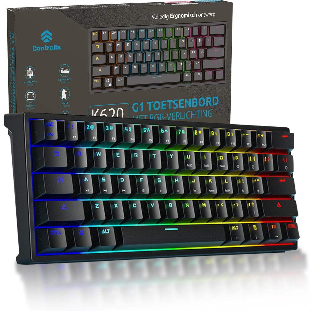 Clavier de jeu 60 pour cent - Clavier de jeu mécanique - Clavier de jeu - QWERTY