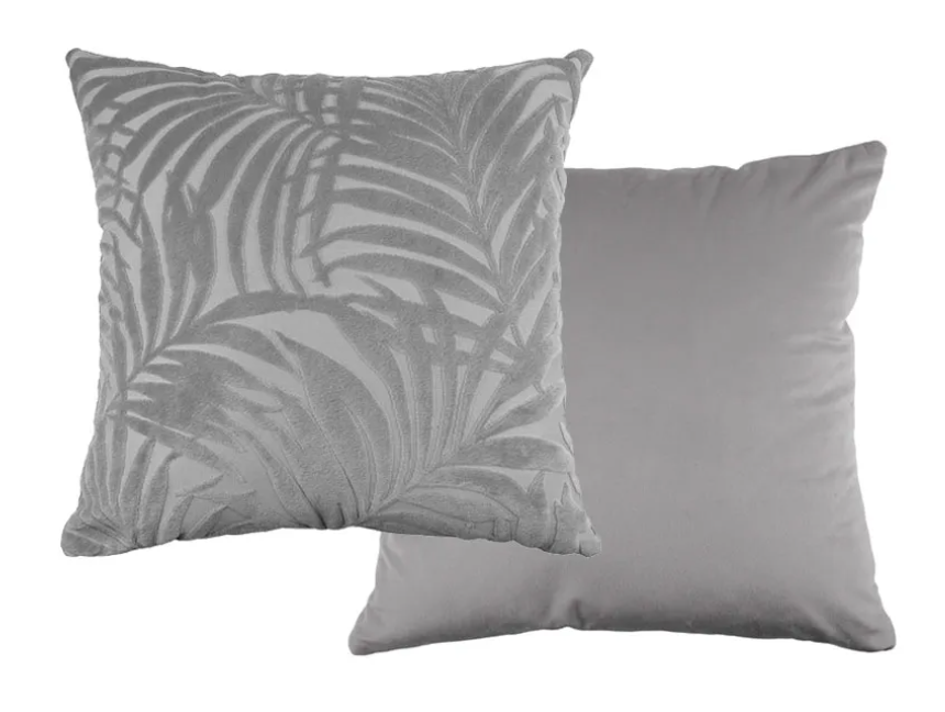Home&Comfort Coussin décoratif en velours de flanelle rasé - Gris givré - 40 x 40 cm