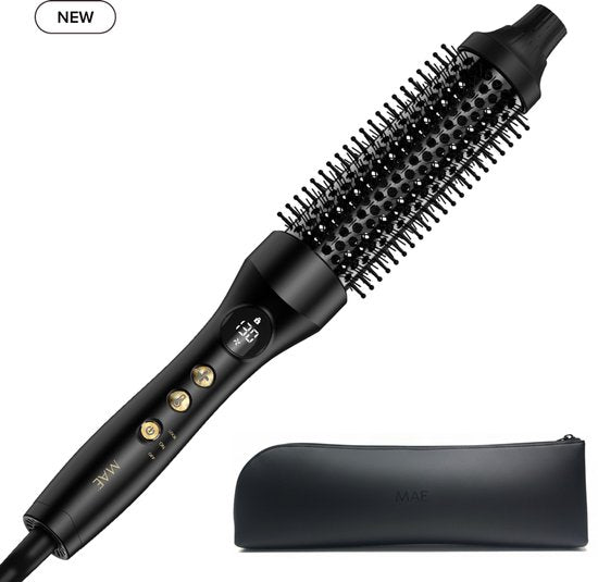 Brosse thermique MAE® - Brosse chauffante en céramique - Brosse sèche-cheveux - Technologie de flux d'air et plasma - Anti-frisottis - Brosse à boucles - Tous types de cheveux