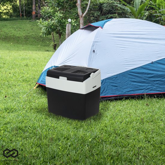 Infinity Goods Glacière électrique - 30L - Glacière - 12V et 230V - Frigobox - Réfrigération et chauffage - Noir