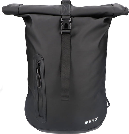 ONYX Rolltop Backpack 25 à 40 L - Avec compartiment pour ordinateur portable - Sac à dos ajustable - Sac de voyage - Imperméable et durable - Noir