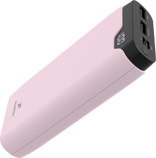 Batterie externe - imoshion - 20000 mAh - Chargeur rapide 22,5W - USB C & USB A - Powerbank adapté à iOS/Android - Rose clair