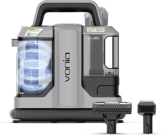 Vonia Nettoyeur de tapis - Nettoyeur de taches - Nettoyeur de canapé - Machine à nettoyer - Nettoyeur de meubles - 450W - Gris