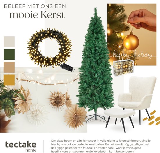 Sapin de Noël artificiel Tectake Comet 180 cm - 200 LED - 8 modes d'éclairage - Vert