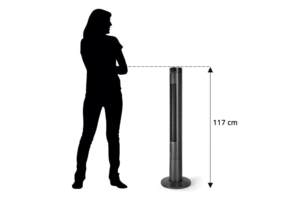 Ventilateur de tour à 3 vitesses - noir