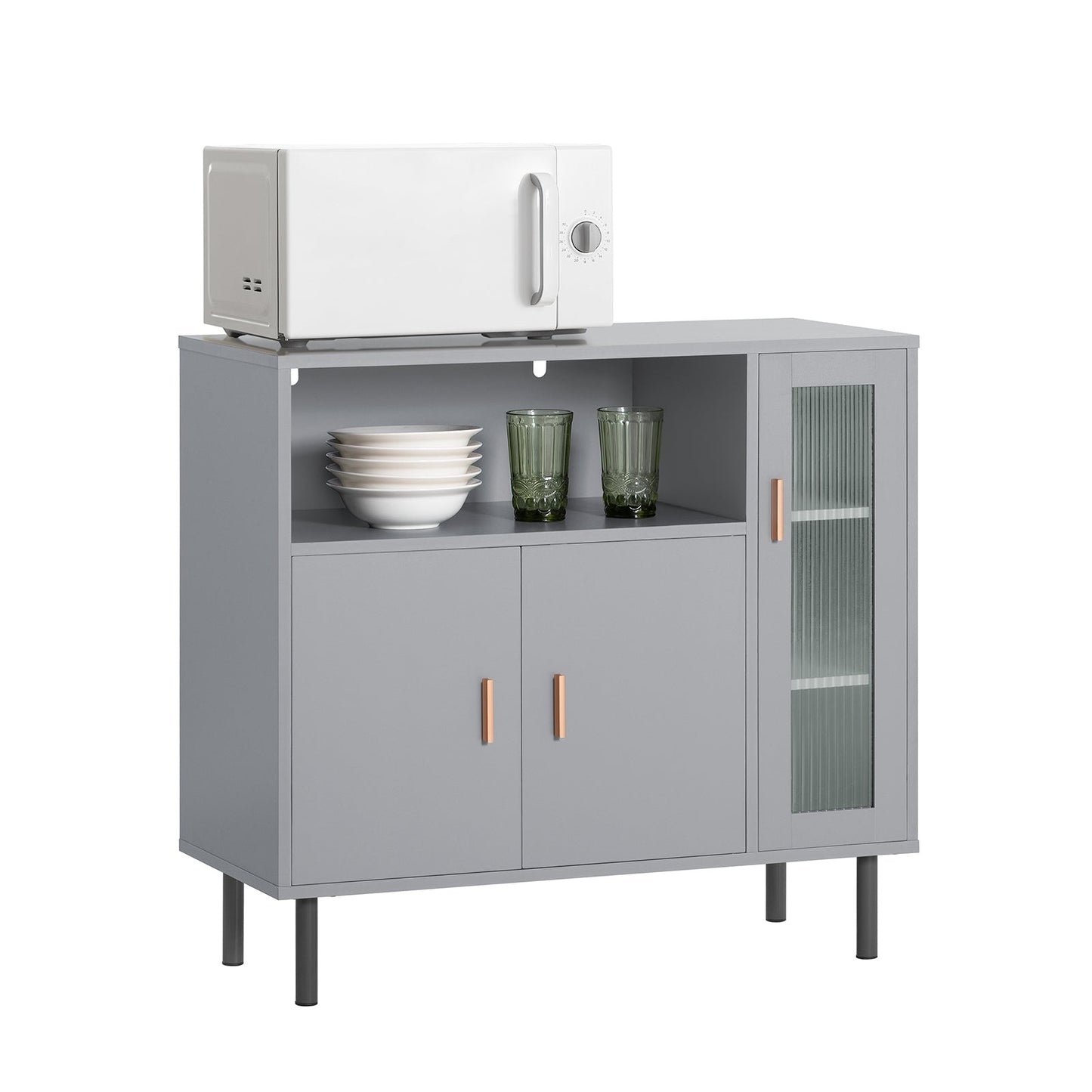 SoBuy FSB82-HG Buffet de salle à manger - Armoire de cuisine - Armoire à chaussures - Armoire à chaussures - Armoire d'entrée - Armoire de rangement avec 1 compartiment et 2 portes