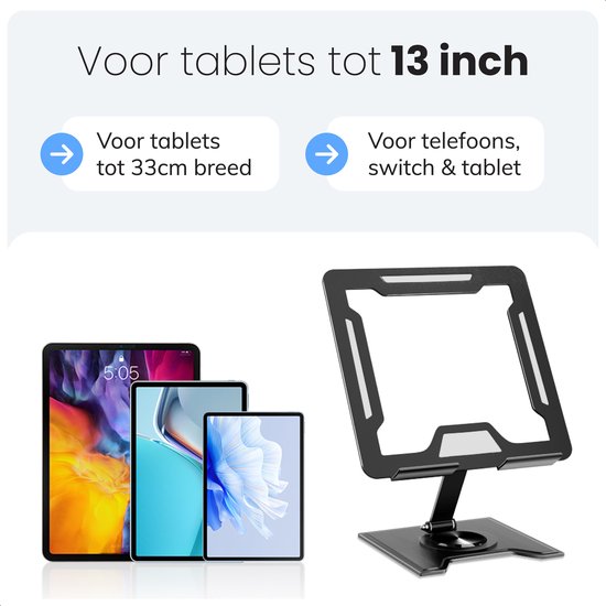 Luft Support de tablette - Jusqu'à 13 pouces - Support de tablette - Support d'iPad - Tablette Samsung - Trépied