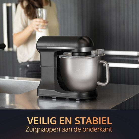 JAP Appliances Mastermix - Robot de cuisine (1000W) - Robot de cuisine avec 6 vitesses et fonction pulse - Mixeur avec bol de 5,7 litres - Séchoir à casseroles inclus - Noir mat