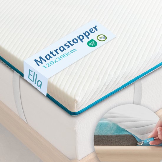 Ella Topper 120x200 cm - Matelas Topdekmatras - Surmatelas en mousse à mémoire de forme infusée de gel et mousse Aircell - fermeté moyenne