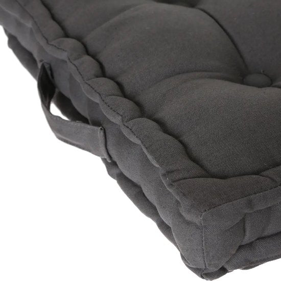 Coussin de sol Atmosphera Square - gris foncé - coton - 38,5 x 38,5 x 8 cm - carré - Extra épais