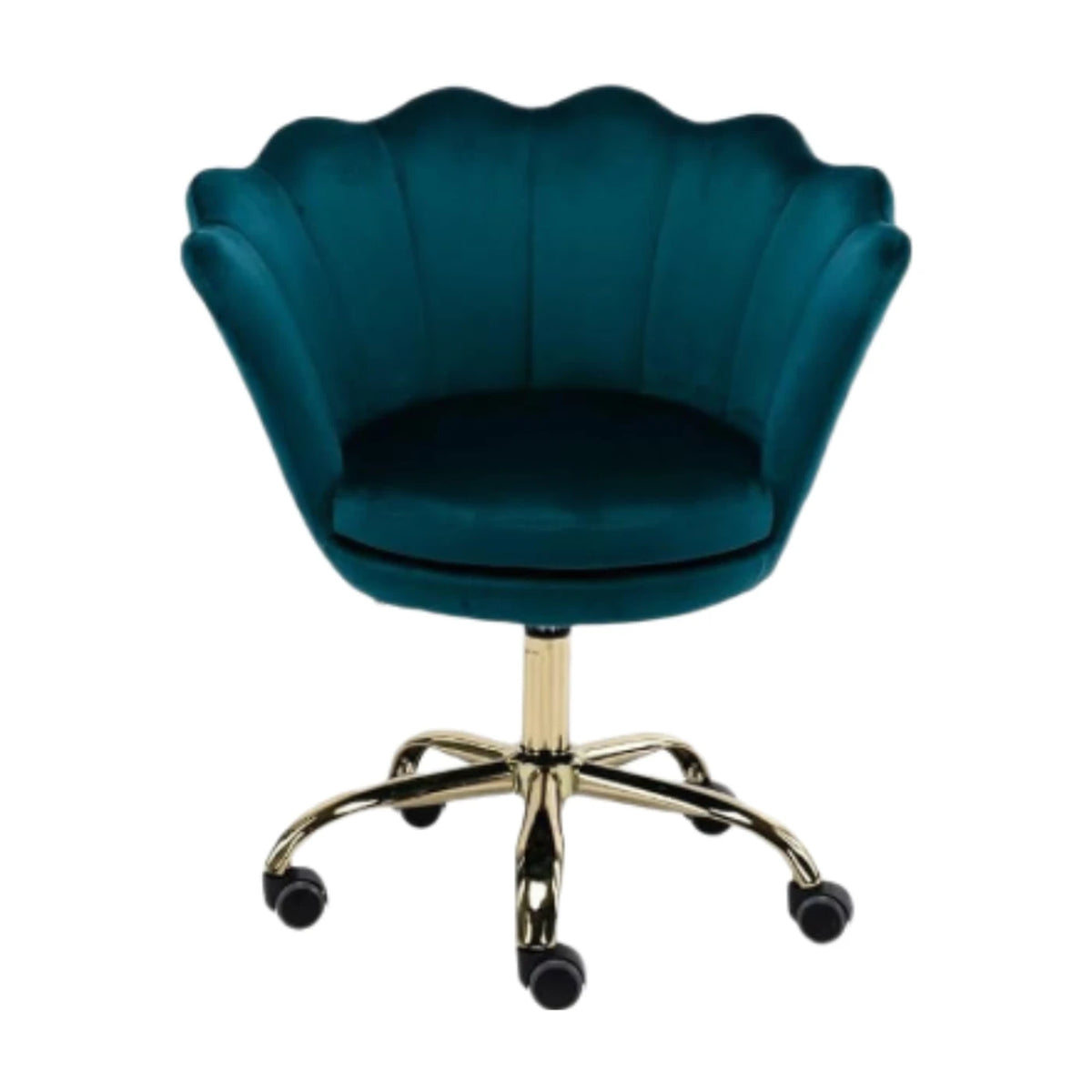 Chaise de bureau Ya-Home – Chaise de bureau design en velours en forme de fleur avec piètement doré – Réglable en hauteur