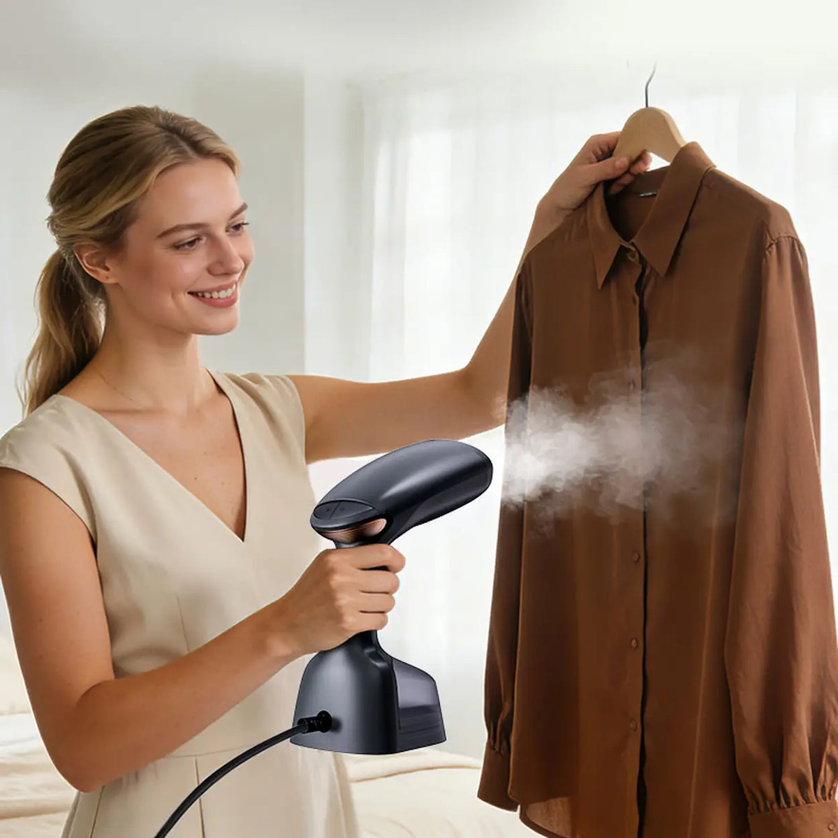 Défroisseur à main Aucma 1800 W - Réservoir d'eau de 260 ml - Noir